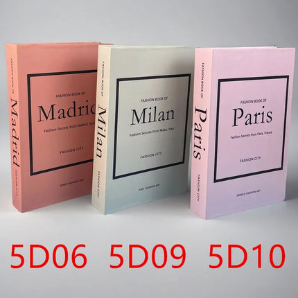 3Pcs/Set Luxury Fake Book Storage Box Fashion Decorative Books Design Coffee Table Bedroom Shelf Islam Home Decor New York Paris
