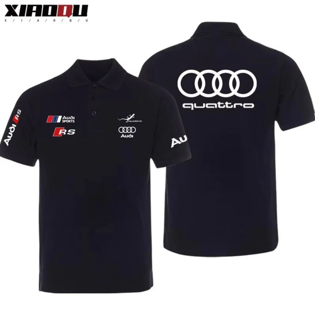 Audi Printed Short-sleeved Audi RS Performance Racing Car Peripheral POLO Shirt Custom-made Short-sleeved Cotton T-shirt for Men