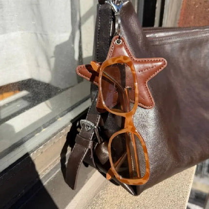 Cute Hanger Pentagram Star Keychain DIY Multi Functional Bag Charm Korean Creative Glasses Storage Clip Bag Pendant
