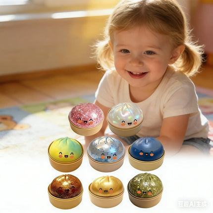 NEW Simulation Flash Dumpling Pressure Ball Slow Rebound Soft Pinch Decompression Baozi  modeling stress relief toy birthday Gif