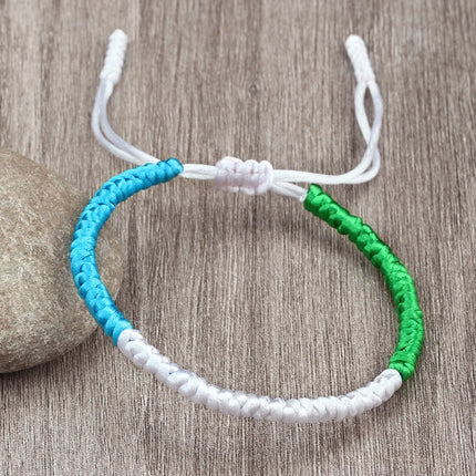 Handmade Countries Flag Color Bracelet Green White Red Rope Italy Mexico Ireland Bangles Adjustable Size Bracelets Couple Gift