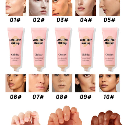 High Coverage Liquid Foundation BB Cream Primer Waterproof Lasting Concealer Corrector Base Facial Korean Makeup Women Cosmetics
