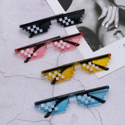 Pixel Mosaic Sunglasses Men Women Funny Retro Fashion Eyewear Unisex Birthday/Party Cosplay Gamer Robot UV400 Sun Glasses