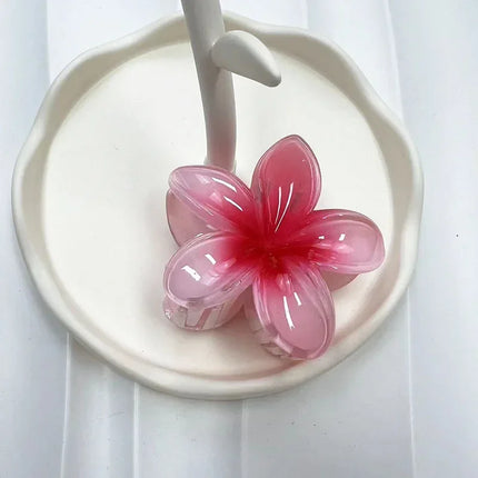 Hawaiian Gradient Hair Clips Flower Hair Claws Big Size Fashion Head Wear Hairpin for Women Girls Crab Barrette Hair Accessories