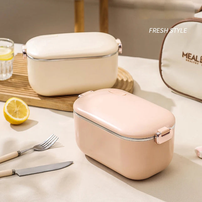 110V/220V/12V Electric Lunch Box, Water-Free Rice Cooker, Car Lunch Heating Box, Constant Temperature Bento Box, Food Warmer 1L