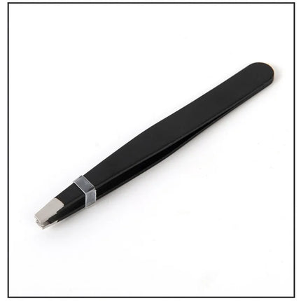 Stainless Steel Flat Slant Tip Eyebrow Eyelash Makeup Tweezer Beauty Tools Eyebrow Tweezers Facial Hair RemovalClip Tweezers