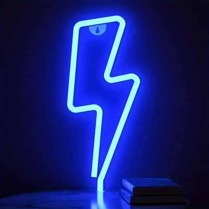 Lightning Bolt LED Neon Sign USB/Battery Powered LED Light for Bedroom Room Decoration Gift Night Light Decoration