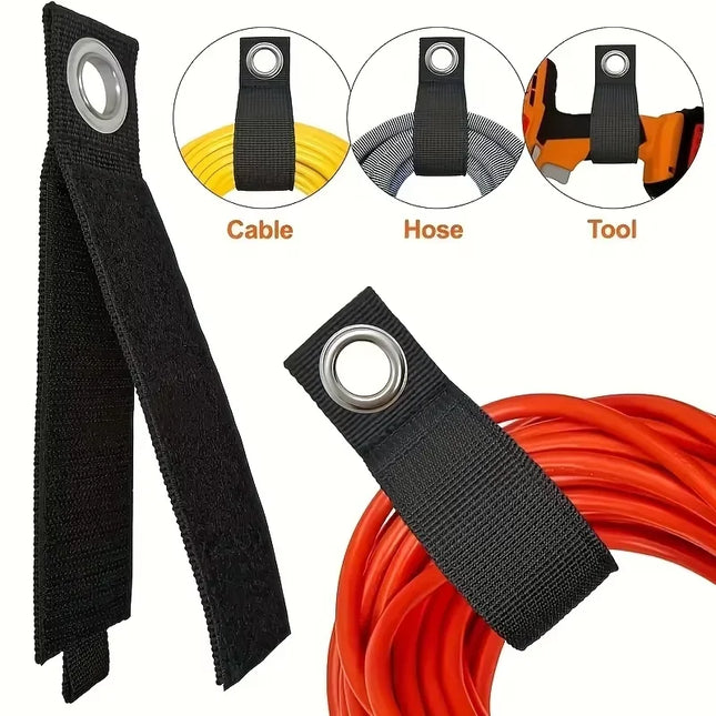 3/10 Piece Storage Straps Extension Cord Storage Organiser, Car Park Wall Strap and Garden Hose Storage