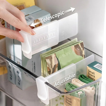 6/12pcs Refrigerator Storage Divider Side Door Storage Partition Expandable Baffle Dividers Kitchen Bottle Shelf Organizer