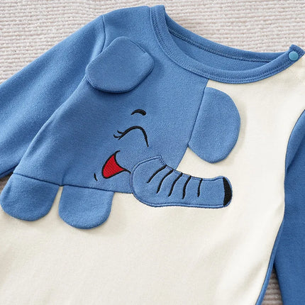 Elephant Printed Clothes Spring and Autumn Baby Boys Girls Clothing Cartoon 0-18 months Newborn Baby Newborn Long Sleeve Print