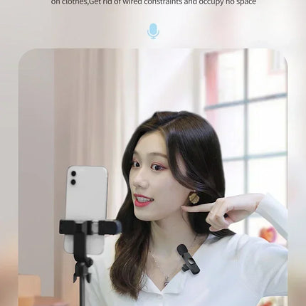 Lenovo Mini Portable Wireless Lavalier Microphone for Live Broadcast Gaming Audio Video Recording iPhone Android