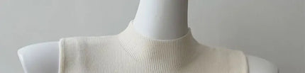 Korean Sle Knitted Vest Women's Base Layer Tank Top Svel f High Collar Spring Autumn Winter Inner And Outer Wear