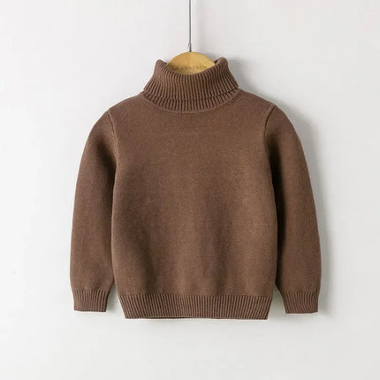 2-8T Toddler Kid Baby Boy Girl Sweater Winter Clothes Knit Pullover Top High Collar Warm Thick Infant Knitwear Casaul Outfit