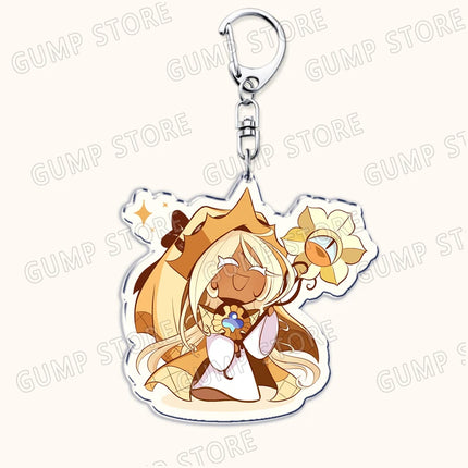 Cute Game Cookies Keychains for Accessories Shadow Milk Pure Vanilla Pomegranate Mystic Flour Burning Spice Keyrings Gamer Gifts