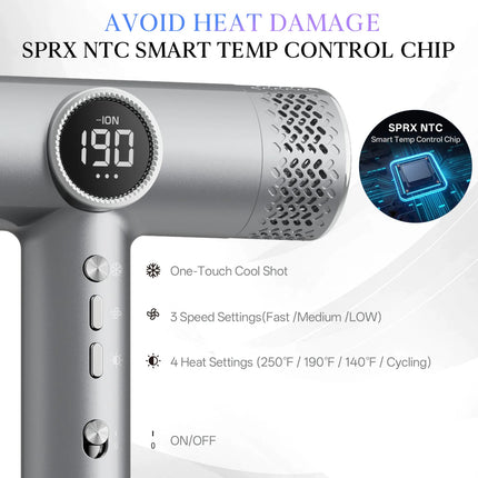 TINSOL Professional high-speed hair dryer, negative ion hair care fast drying constant temperature hair care portable hair dryer
