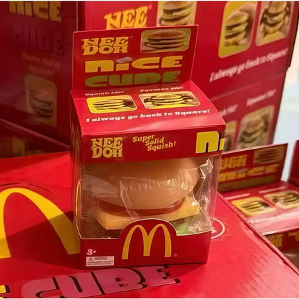 McNeedoh Burger Nee Doh Super Solid Squish Fidget Toy Stress Relief Hamburger Squeeze Sensory Toy