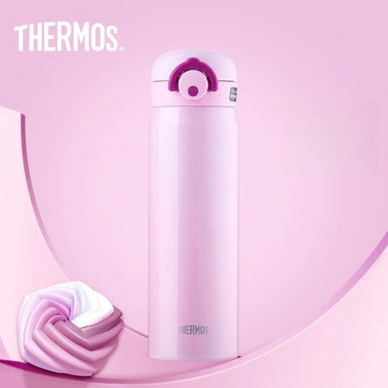 THERMOS Water Bottle 500ml Children Stainless Steel Vacuum Flask Thermal Mug, 6-12H Hot & Cold, Leakproof Coffee Mug for Hiking