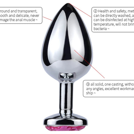 Stainless Cat Face Jewel Base Anal Plug Holle Kitty Cat Butt Plug Metal Prostate Massager Anus Stimulator Dildos Adult Sex Toys