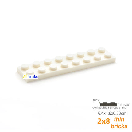 80pcs Bulk Building Blocks Thin Figures Bricks 2x8 Dots 13Color Educational Creative Size Compatible With 3034 Toys for Children