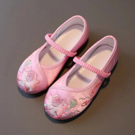 Princess Performance Traditional Chinese Hanfu Shoes Embroidered Children's Footwear Ancient Style Girls' Footwear Handmade