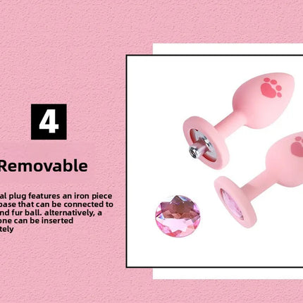 6pcs/Set SM Erotic Cosplay Cute Fox Tail Anal Plug Bow-Knot Cat Ears Headbands Collar Couples Accessories Sex Toys For Female
