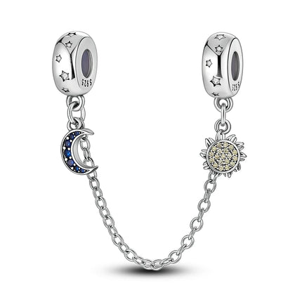925 Silver Clasp Clip Spacer Stopper Beads Charms & Safety Chain  Clasp Charm Bead Fit Original Bracelet DIY Jewelry