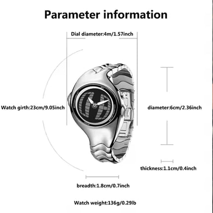 Y2K Digital Men's Watch Twisted Technology Dual-Display Vintage-Futuristic Style Timepiece Unique Metal Men's Quartz Wristwatch