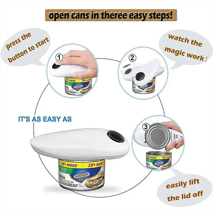 Electric Can Opener Set with 8-Shaped Design Automatic Bottle Opener