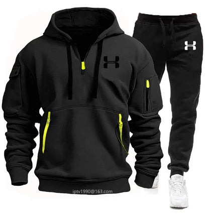 Men's Tracksuit Set - Zip Hoodie & Joggers / Ensemble de jogging pour hommes - Hoodie zippé & pantalon