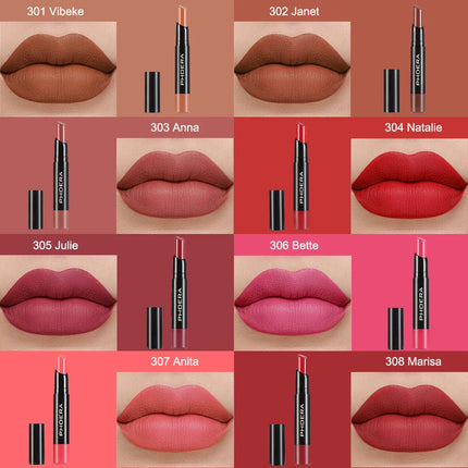PHOERA 8 Colors New Lipstick Matte Long Lasting Lip Tint Waterproof Non-stick Cup Lip Glaze Red Lip Makeup Beauty Cosmetics