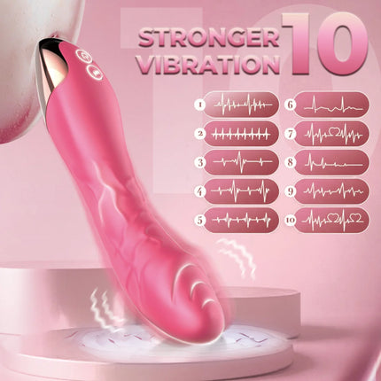 G Spot Vibrator Sex Toys Clitoris Vibrator Anal Stimulator Dildo with 10 Powerful Vibrating Modes Soft Silicone Adult Sex Toy