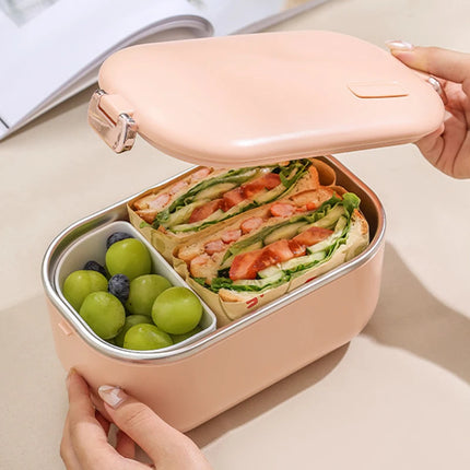 110V/220V/12V Electric Lunch Box Water Free Rice Cooker Car Lunch Heating Box Constant Temperature Bento Box Food Warmer 1L