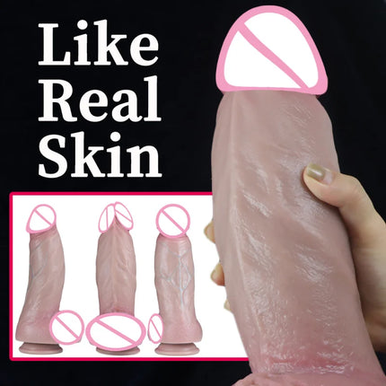 Oversized Soft Realistic Thick Dildo Big Dick Anal Plug Vaginal Masturbators Suction Cup Silicone Penis Gay Sex Toys for Women