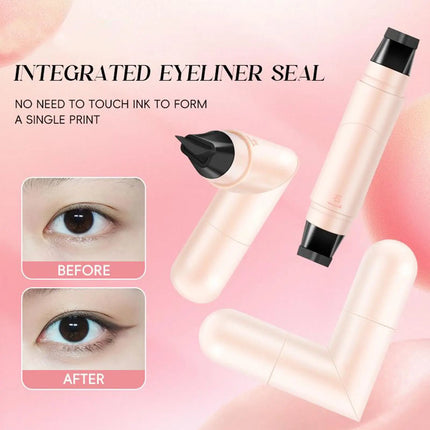Rotating Eyeliners Stamp Pen Waterproof Sweat-Resistant One-Touch Application Liquid Eyeliners Smudge-Proof Daily Makeup
