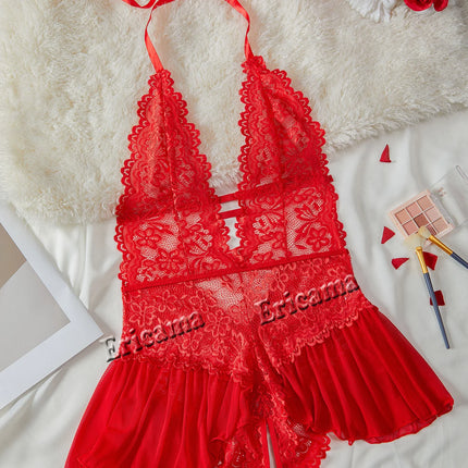 Push Up Women's Hollow Erotic Lingerie Set Lace Transparent Underwear Slim Fit Erotic Bra Set Lace Sexy Fashion Sleepwear Dress