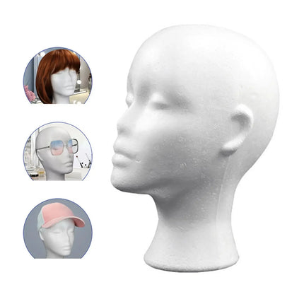 1pc Female Styrofoam Mannequin Manikin Head Model Foam Wig Hair Glasses Display