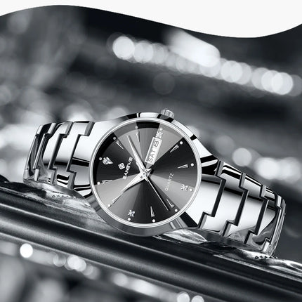 BANGWEI Luxury Business Men's Wristwatch Stainless Steel Waterproof Luminous Man Watch Date Week Fashion Quartz Watches For Men