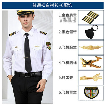 2026 Air Force Pilot Uniform Men's Shirt Long Sleeves Flying Clothes Aviation Clothes Uniform Square Collar Other Mate