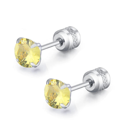 1 piece Medical Stainless Steel Crystal Zircon Ear Studs Earrings Tragus Cartilage Hypoallergenic Screws Piercing Jewelry