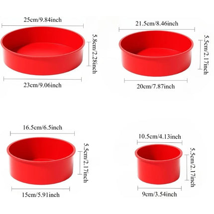 Silicone Cake Pan, Non-stick Silicone Round Cake Mold for Baking, Silicone Baking Pan Set for Cake,cheesecake and Chocolate Cake