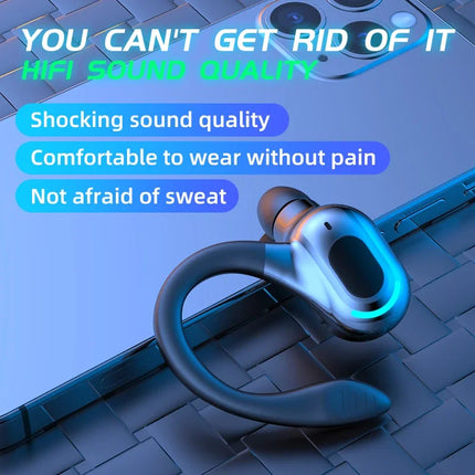 New Bluetooth Business Wireless Headphone Ear-Hook Mini HIFI Bass Single Ear Earphone With Mic Earbuds Sport Game Drive Headset