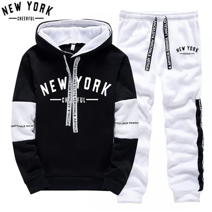 Men's Set/Hoodie/Pants Urban Fashion Autumn Casual Sports Hooded Pullover & Sweatpants Outdoor Street Comfort Hoodies Sportswear