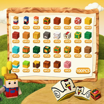 Magnetic Building Blocks Mine World Magnet The End Ender Head Forest Cabin Cubes Set STEM Sensory Brick Cube Toys Children Gift