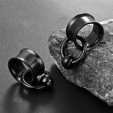 2PC/Set Stainless Steel Round Ear Gauges Plugs Expander Ear Hangers Tunnel Piercing Women Body Jewelry Stretcher Studs