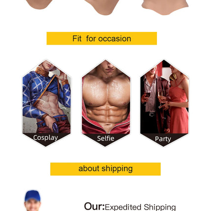 KnowU Muscle Suit Silicone Fake Chest Male Muscle for Cosplay Cross-dressing realistic Hunk silicone muscles