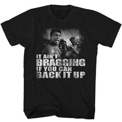 Muhammad Ali American Retro Punk Style Summer Loose Short Sleeve T-Shirt Linen Material Stripe Pattern round Neck Thin Fabric