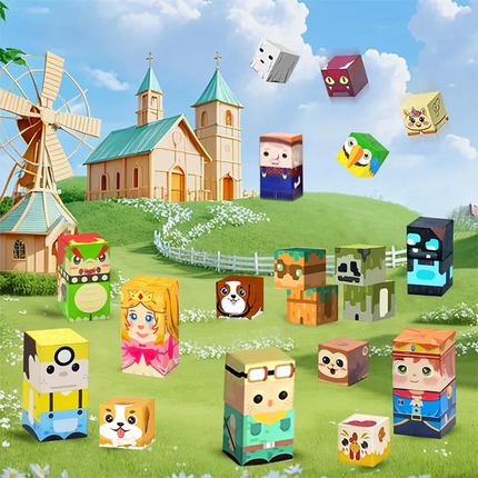 Character Magnetic Building Block Bricks Toy Mine World Stacking Set Role Model Set DIY Educational Kids Gifts for Boy Girl