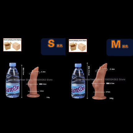 Big Silicone Feet Style Anal Plug Huge Dilator Anal Dildo Suction Cup Ass Butt Plug Deep Masturbator Stimulation Adult Sex Toys