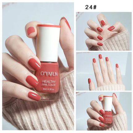 40 Colors Nail Polish Quick Dry No-bake Lasting Water-based Tearable Manicure Not Easy To Fade Semi-permanent Varnish Nail Art