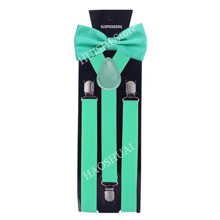 Hot Sale Suspenders Bowtie Sets Mens Women Boys Party Wedding Y-Back Shirt Braces Butterfly Belt Bow Tie Suit Accessories Gift